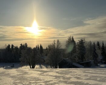 Landschaft im März in Finnland