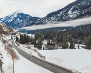 Blick aus dem Galicer Express Winter Straße