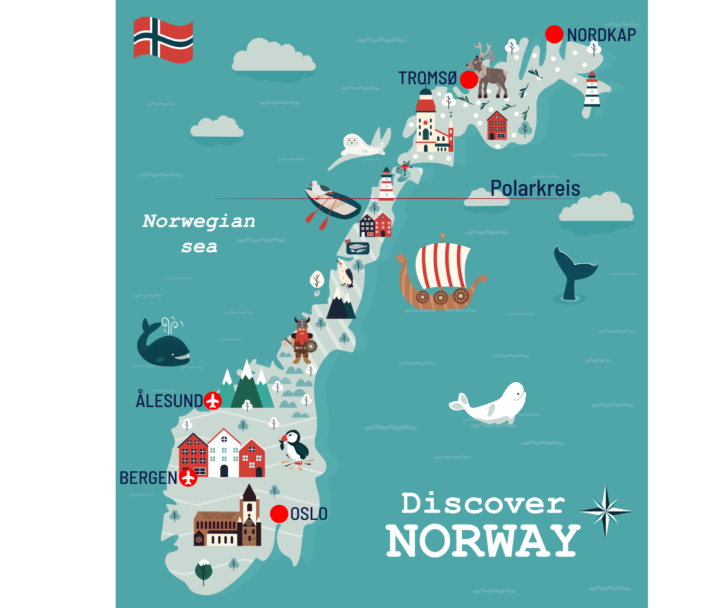 Karte norwegen Icons bilder kindlich