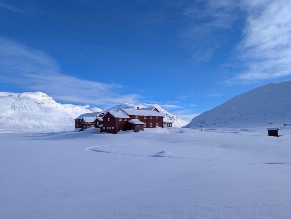 Häuser Norwegen Hinterland Schnee Winter