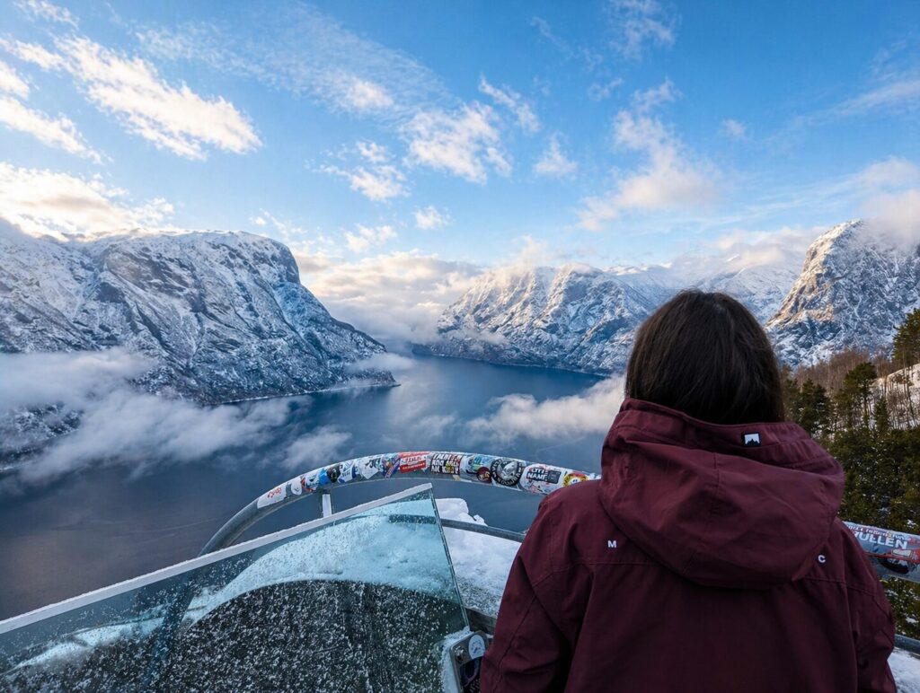Tanja Blick Aussichtsplattform Geirager Winter
